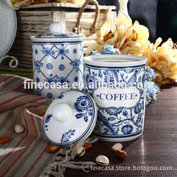 800CC Elegant Fine New Bone China Coffee Sugar Tea Holder of Blue Dream Made in China
